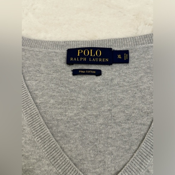 Polo Ralph Lauren Pima Cotton Vest Light gray light weight Men’s XL Ex cond - Picture 3 of 9